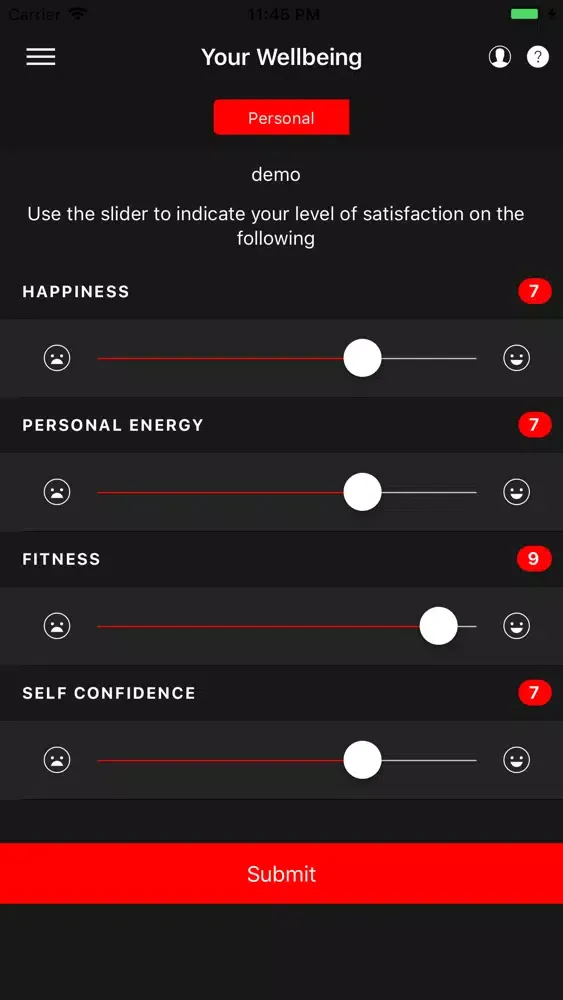 Tangkapan layar Work Self Assessment