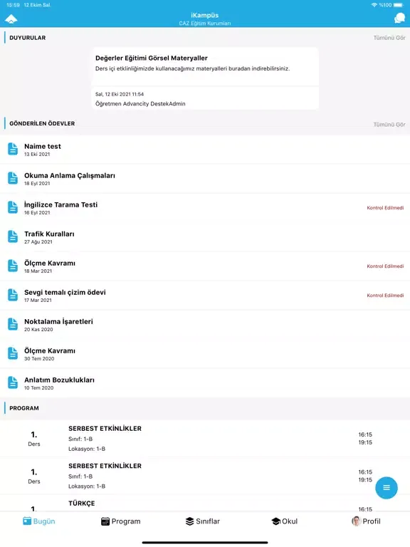 iKampüs iPad  سکرین شاٹس
