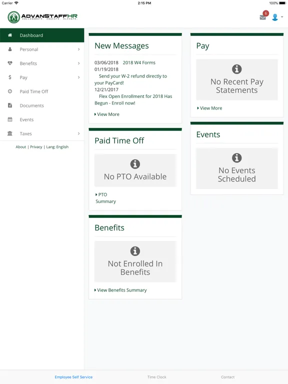 Advanstaff ESS iPad स्क्रीनशॉट