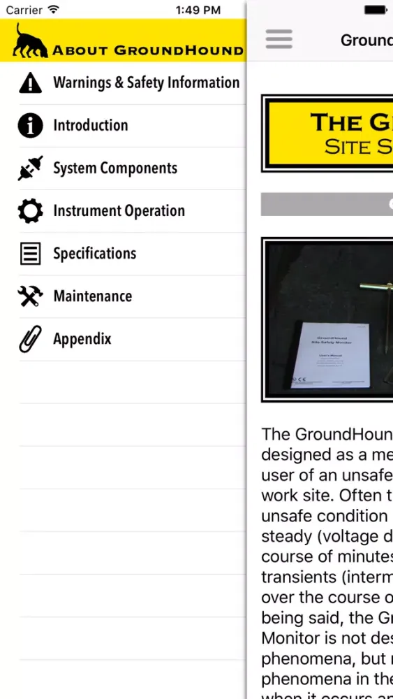 Zrzuty ekranu GroundHound User's Manual