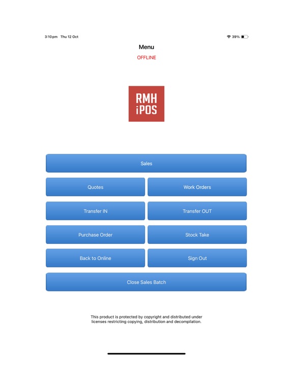 Zrzuty ekranu RMH iPOS iPad 
