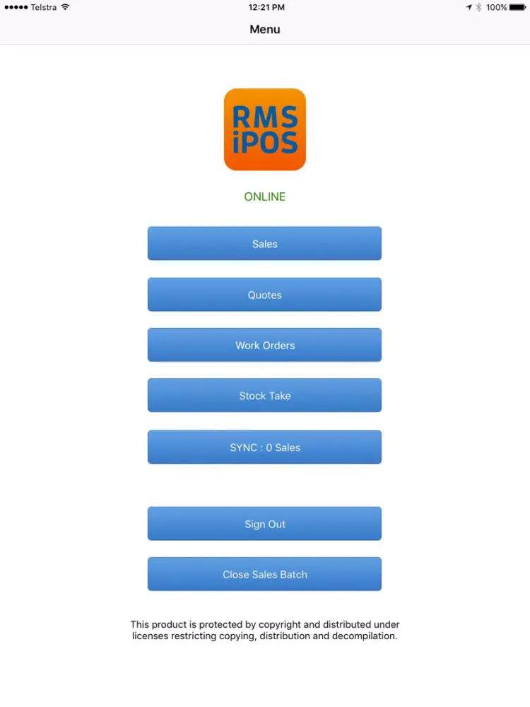 RMS iPOS iPad  स्क्रीनशॉट