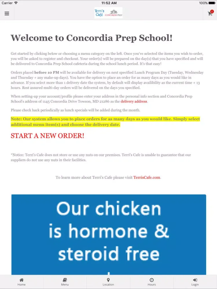 Capturas de pantalla de Concordia Prep School - Meals iPad 