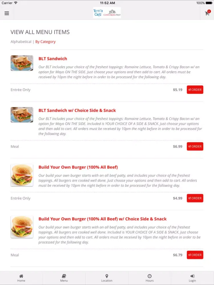 Capturas de pantalla de Concordia Prep School - Meals iPad 