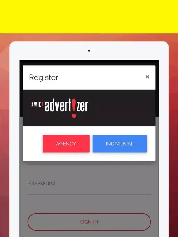Kwik Advertizer App iPad  स्क्रीनशॉट