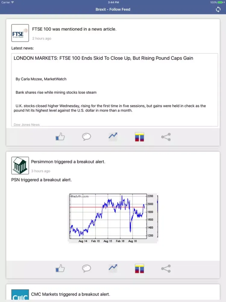 Brexit - Shares Follow Feed iPad  Screenshots