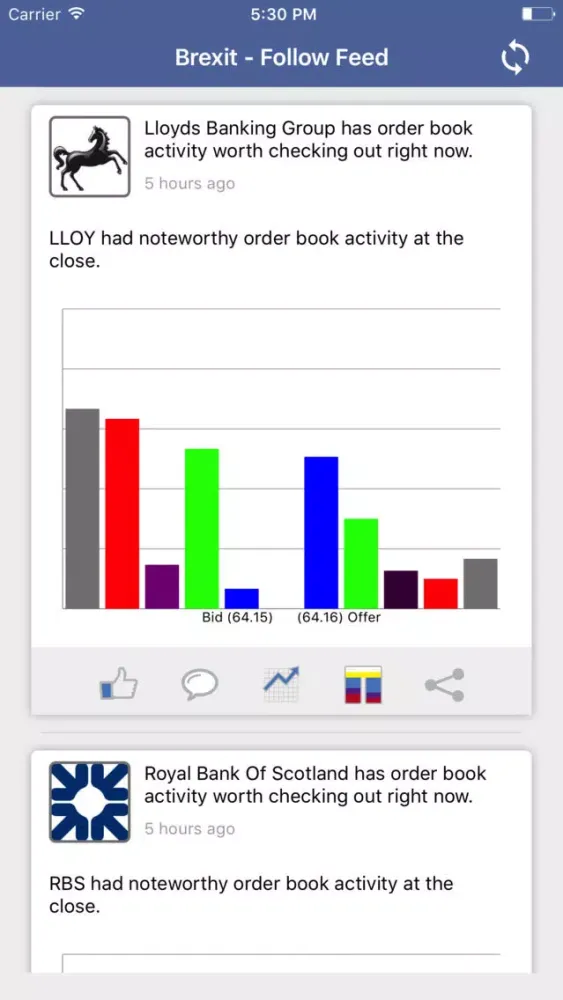 Brexit - Shares Follow Feed Screenshots