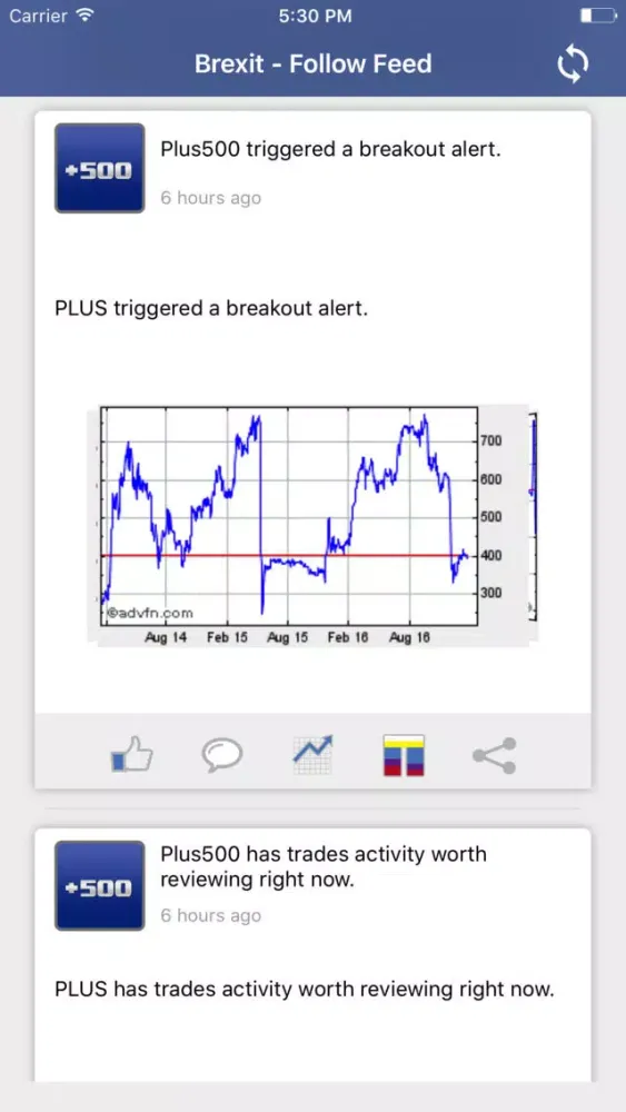 Brexit - Shares Follow Feed Screenshots