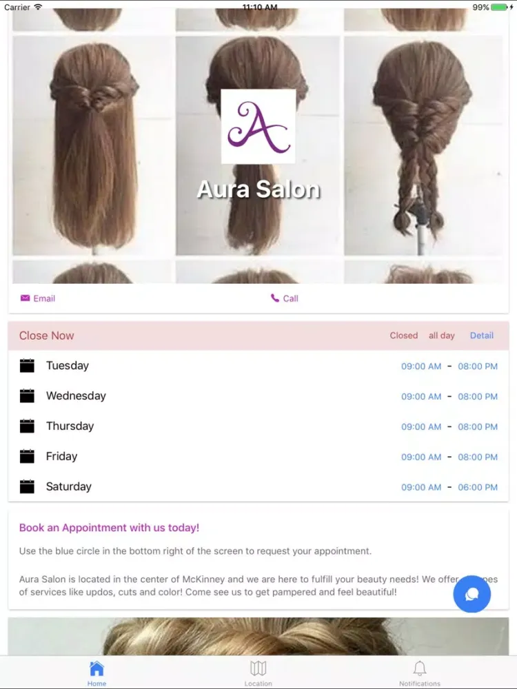 Capturas de tela do Aura Salon iPad 
