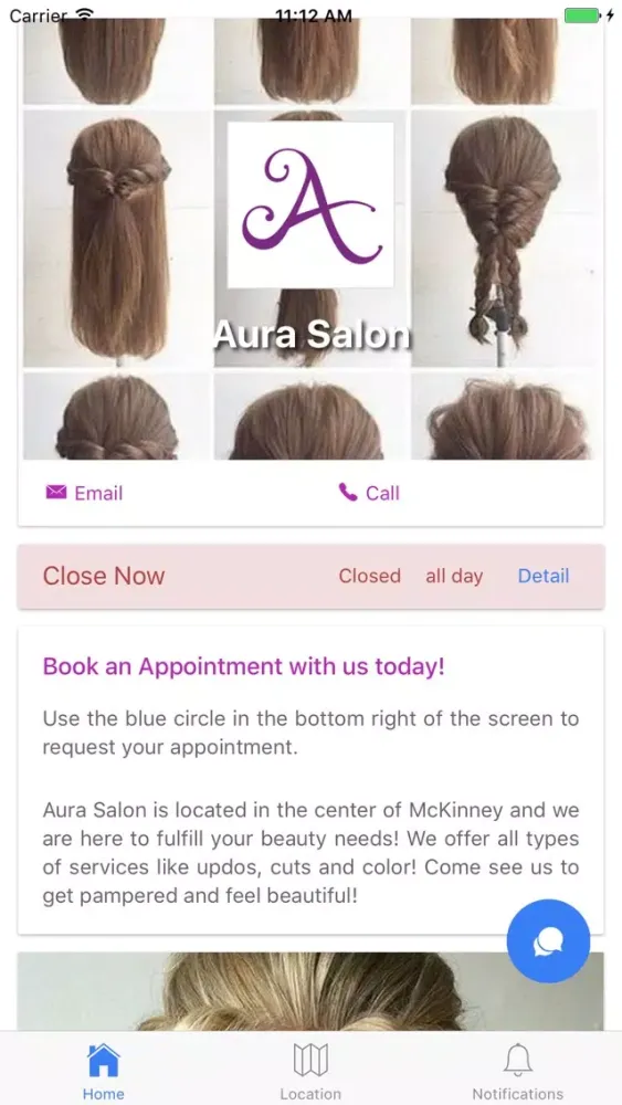 Capturas de tela do Aura Salon