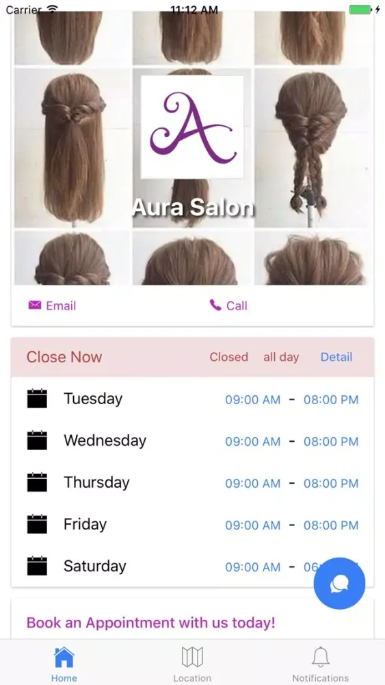 Capturas de tela do Aura Salon