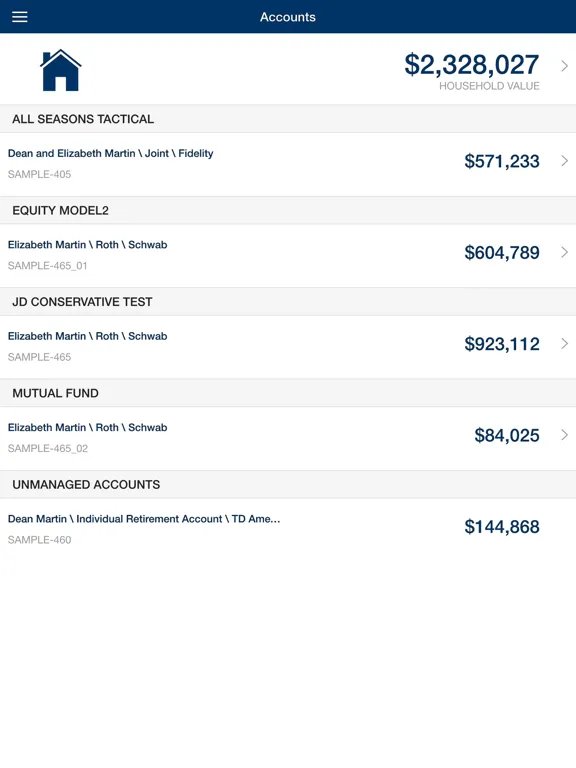 Screenshot di Harris & Associates Portal iPad 