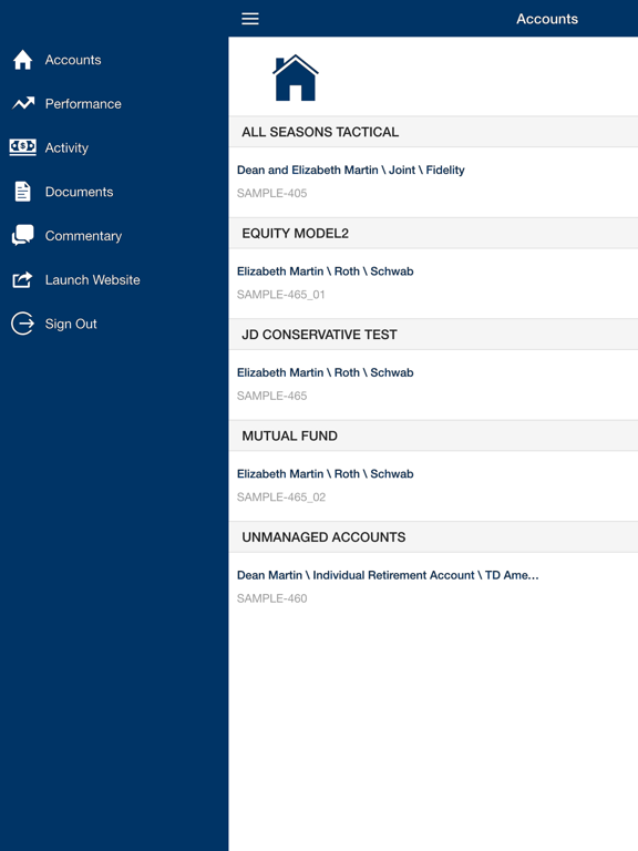 Tangkapan layar Harris & Associates Portal iPad 