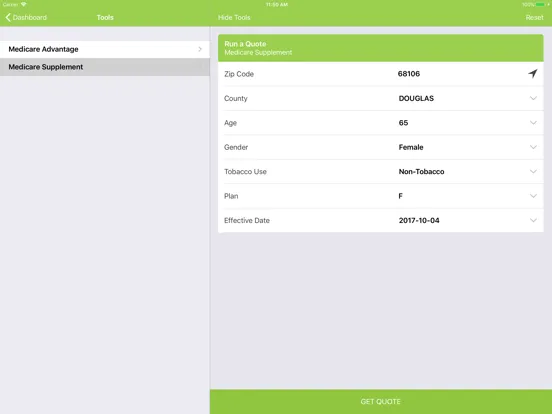 Capturas de tela do AdvoQuote iPad 