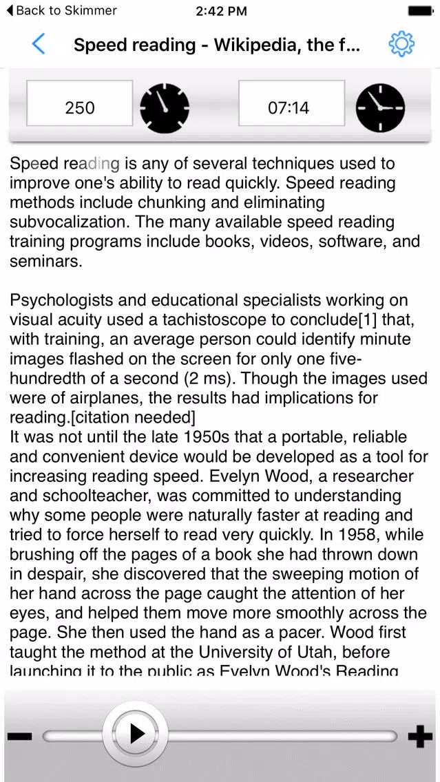 Captures d'écran de Skimmer - Speed Reading