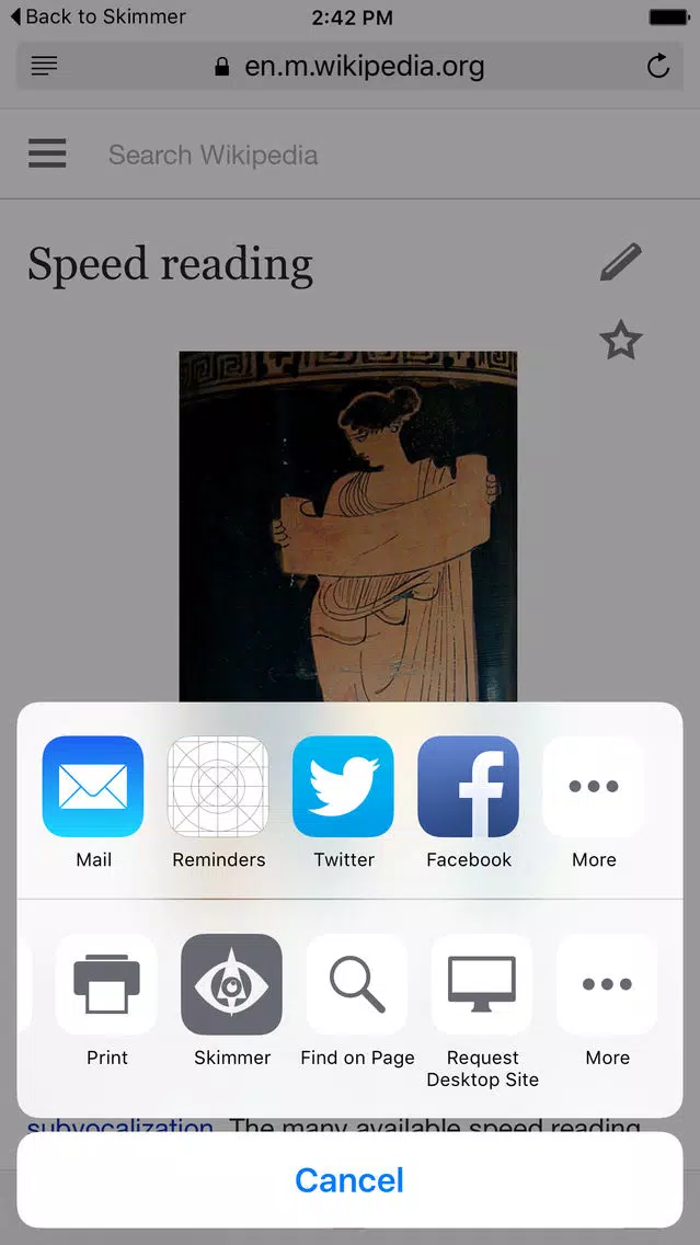 Captures d'écran de Skimmer - Speed Reading