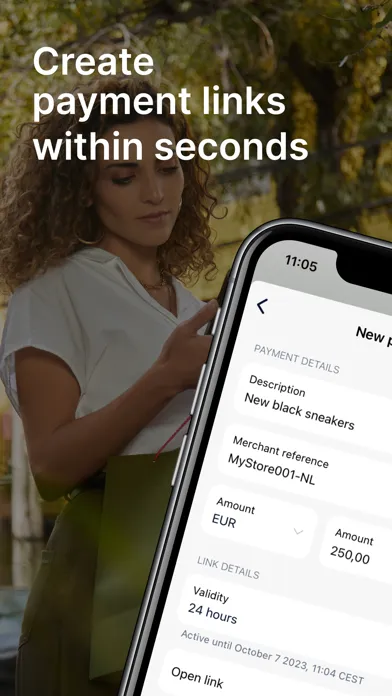 Tangkapan layar Adyen - Pay by Link