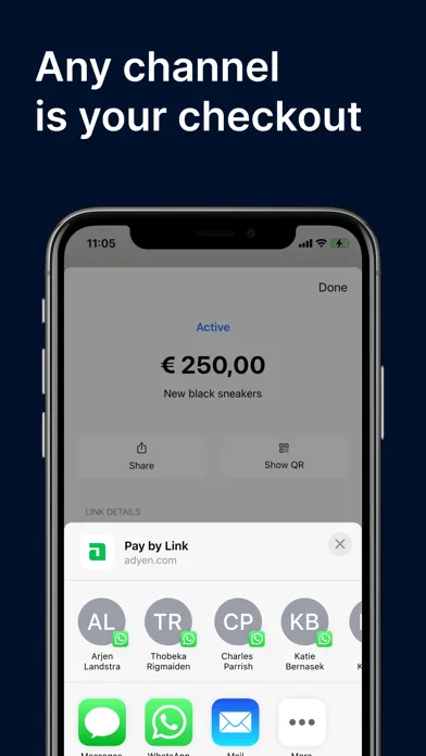 Tangkapan layar Adyen - Pay by Link