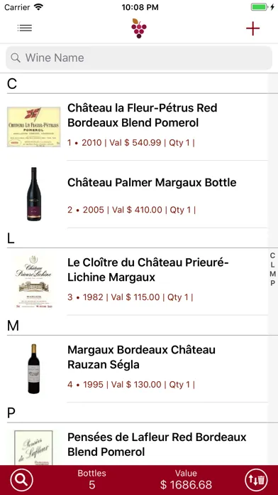 Zrzuty ekranu Wine Cellar Database