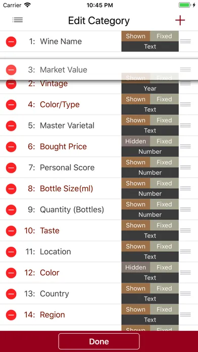Zrzuty ekranu Wine Cellar Database