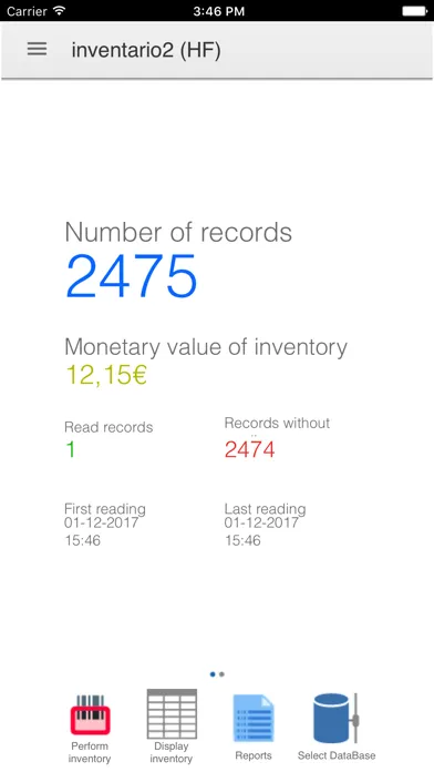 Ảnh chụp màn hình của Inventario 2