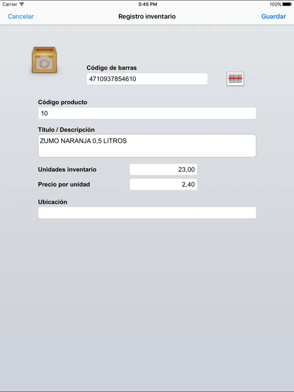 Screenshot di Simple Inventario iPad 