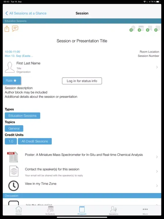 ASSA 2023 Annual Meeting iPad  Screenshots