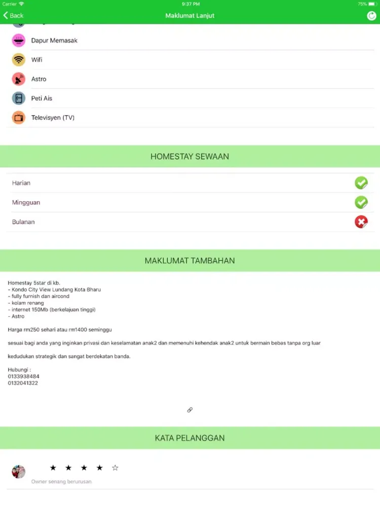 Homestay Bajet Malaysia iPad  Screenshots