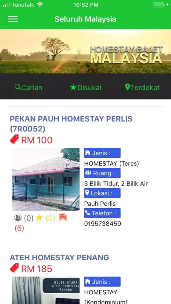 Homestay Bajet Malaysia Screenshots