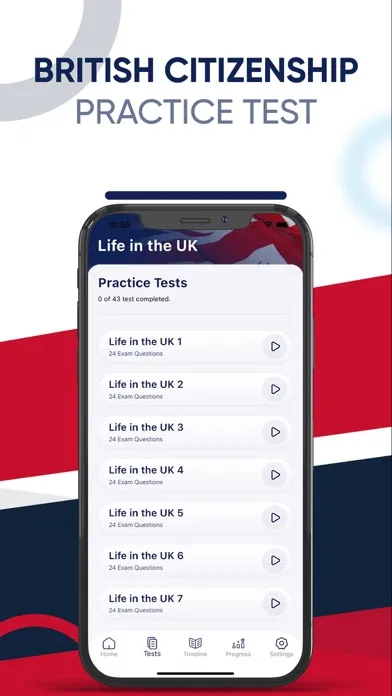 Life in the UK - Practice Test Screenshots
