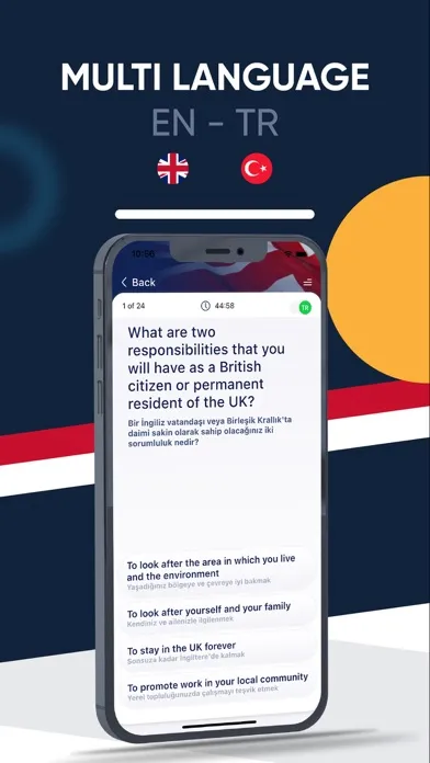Life in the UK - Practice Test Screenshots