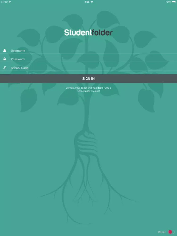 ภาพหน้าจอของ StudentFolder iPad 