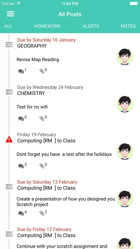 ภาพหน้าจอของ StudentFolder