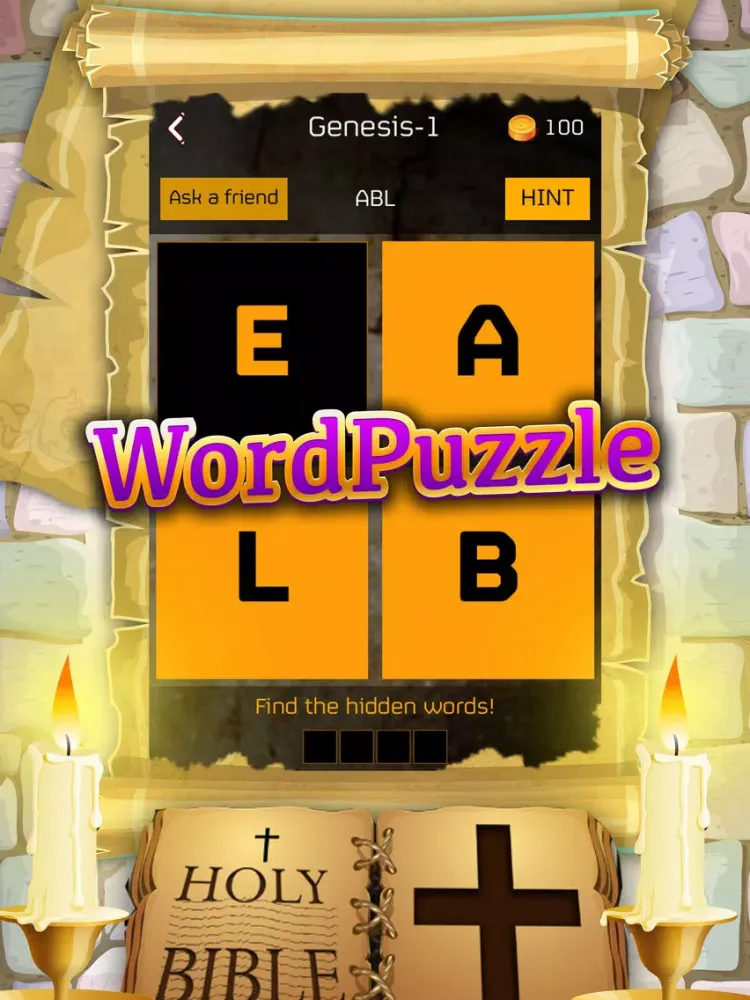 The Holy Bible Word Brain Games iPad  Screenshots