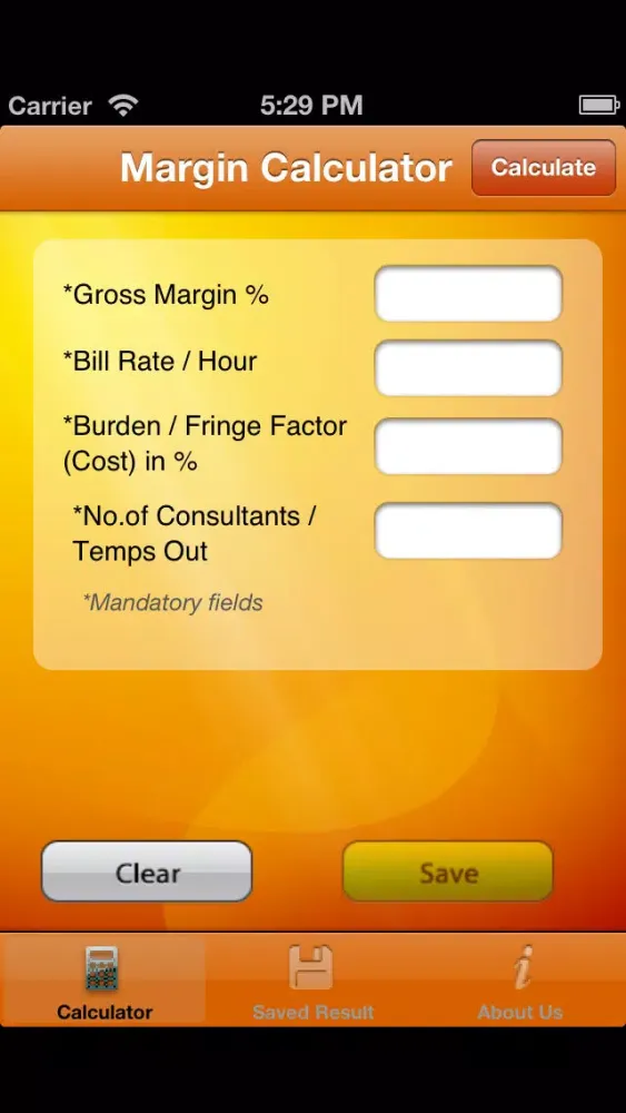 Gross Margin Calculator Screenshots