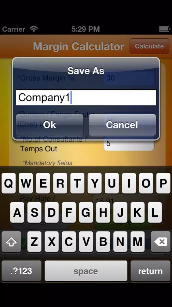 Gross Margin Calculator Screenshots