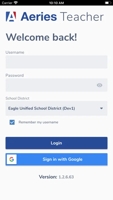 Screenshot di Aeries Teacher