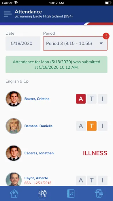 Screenshot di Aeries Teacher