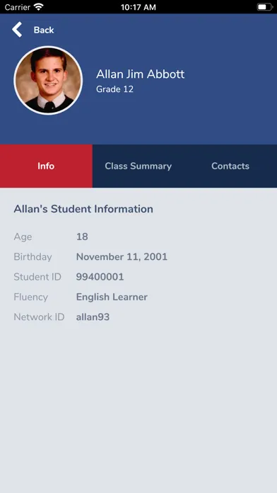 Screenshot di Aeries Teacher