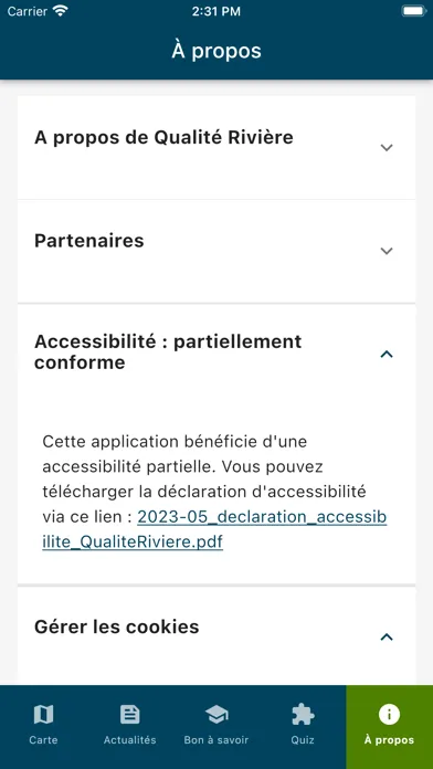 Screenshot di Qualité Rivière