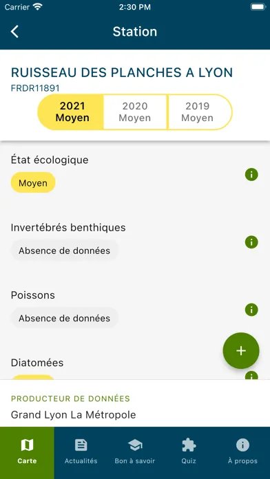 Screenshot di Qualité Rivière