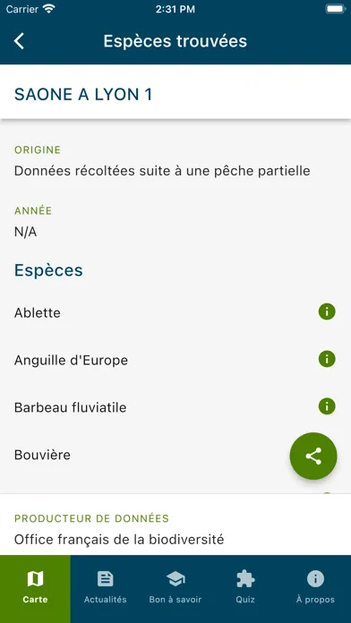 Screenshot di Qualité Rivière