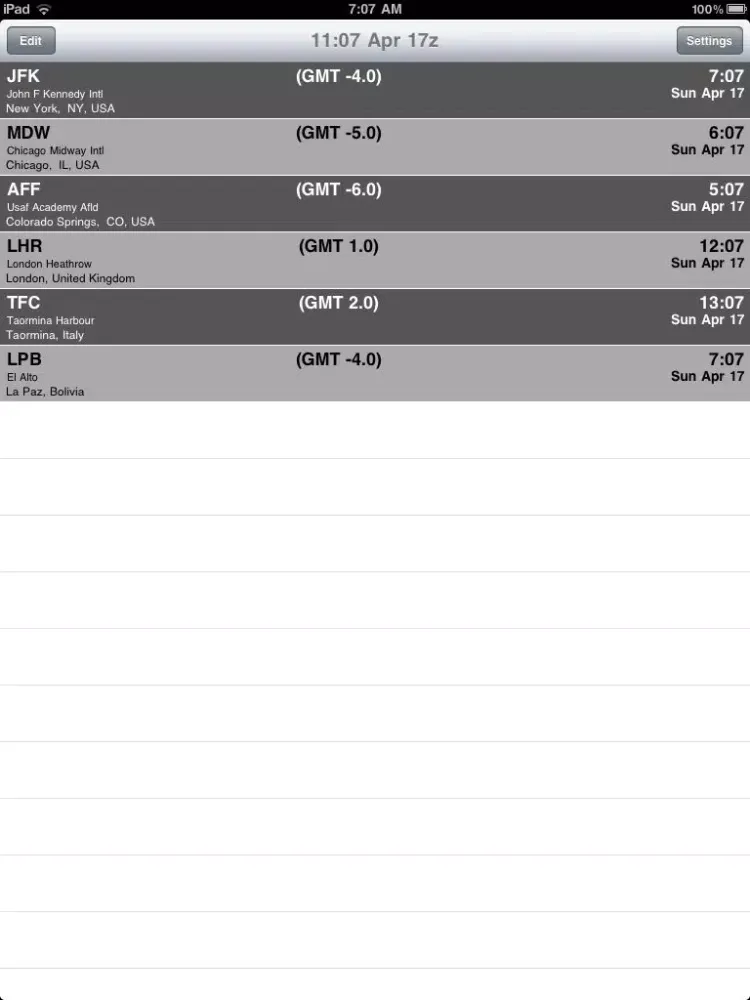 AirportZulu iPad  스크린샷