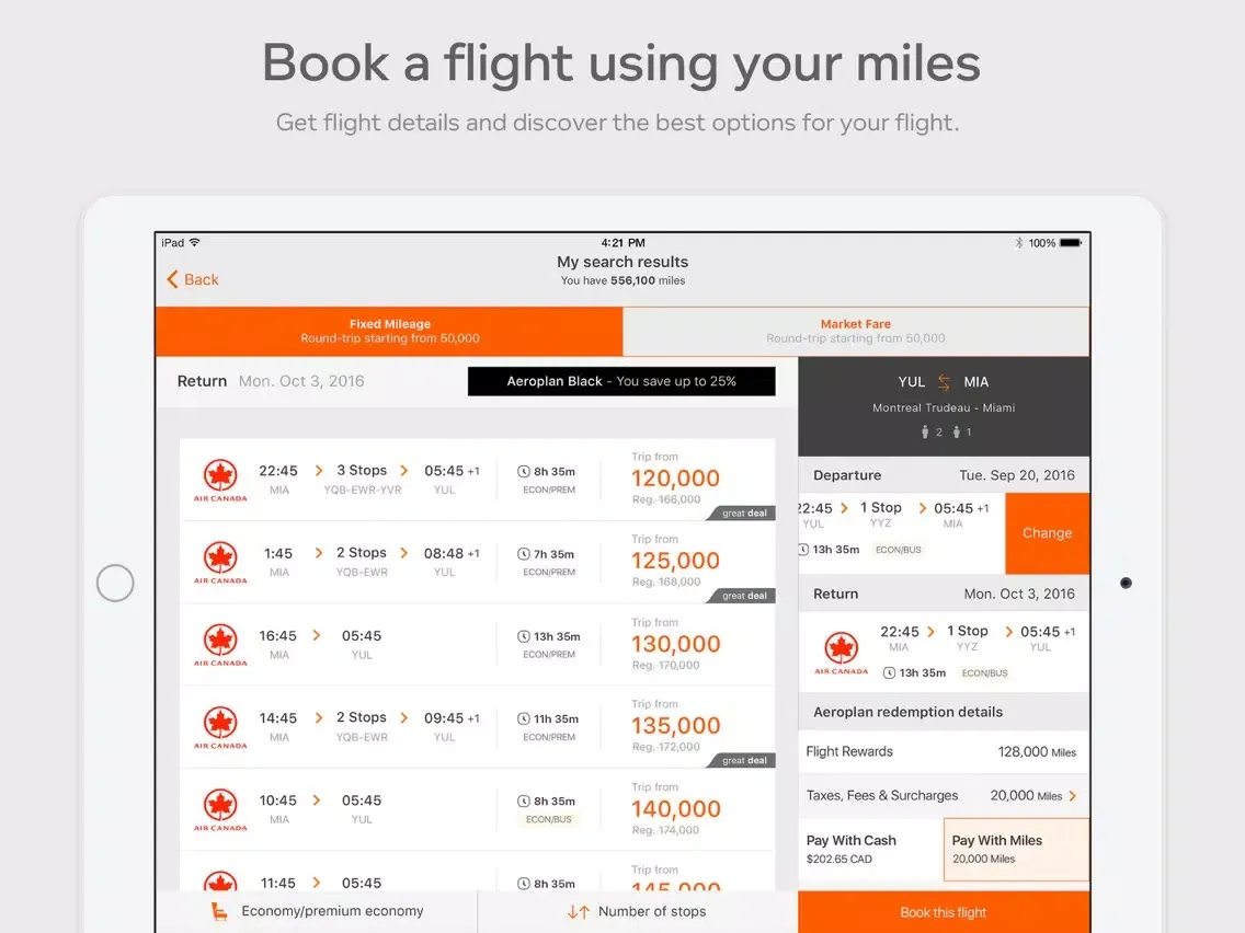 Aeroplan iPad 应用截图