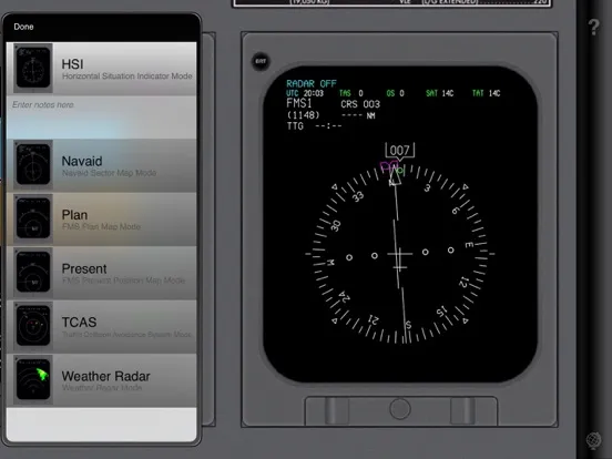 Tangkapan layar CRJ-700 Cockpit Fam. iPad 