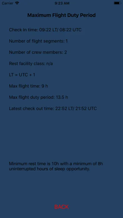 Flight Duty Calculator (FAA) سکرین شاٹس
