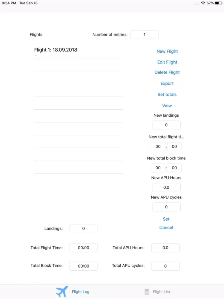 Скриншоты Aviation Aircraft Log iPad 