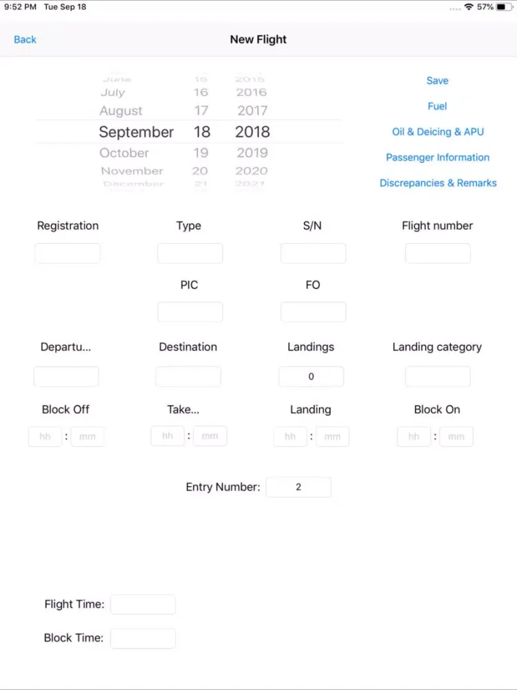 Скриншоты Aviation Aircraft Log iPad 