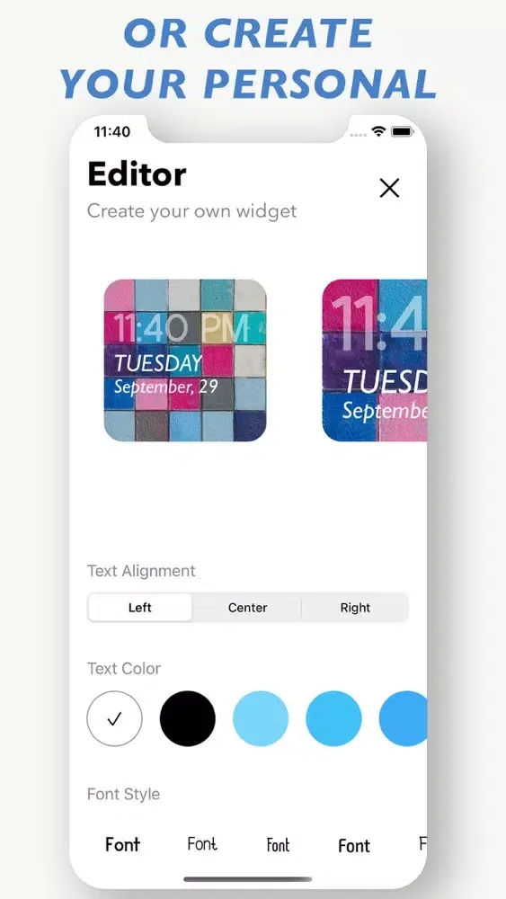 Color Themes & Widgets Custom Screenshots