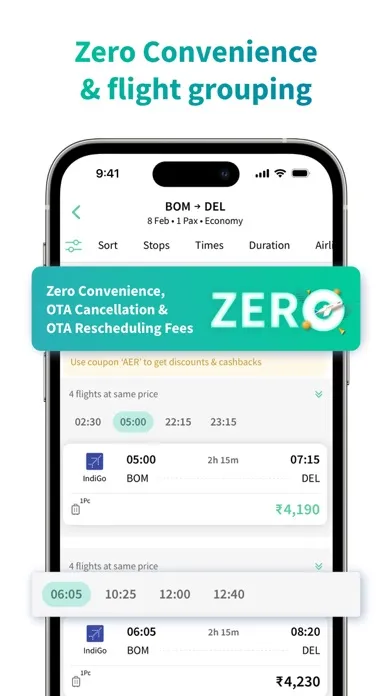 Tangkapan skrin Aertrip: Flight, Hotel Booking